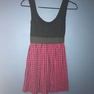 Pink and Black Checkered Dress